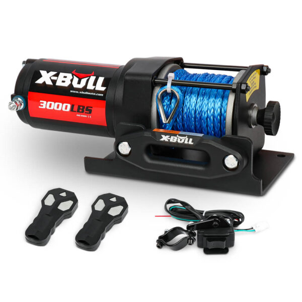 Fanno-3000LB Electric Winch for ATV UTV Boat with Synthetic Rope and Wireless Remotes