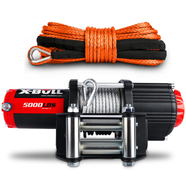 Fanno-Electric Winch 5000lbs 12V Wireless Steel Cable for ATV Boat with Synthetic Rope