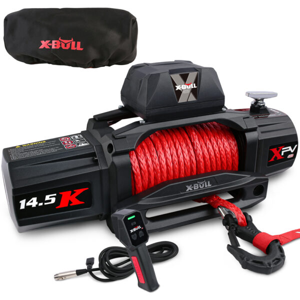 Fanno-14500lbs Electric Winch for Vehicle Recovery with Synthetic Rope and Remote Control