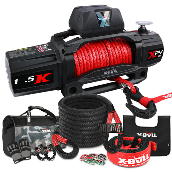 Fanno-Recovery Kit with Kinetic Rope and 14500lbs Electric Winch for Offroad Vehicles