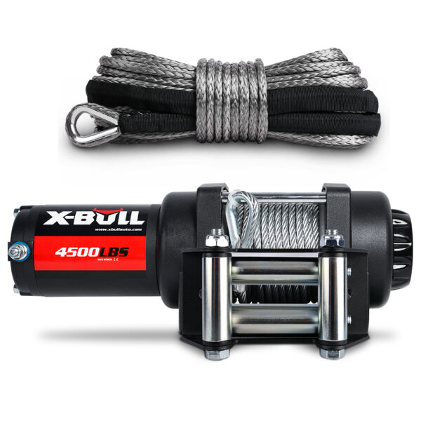 Fanno-4500LB Electric Winch 12V Steel Cable for Boat Trailer ATV with Synthetic Rope