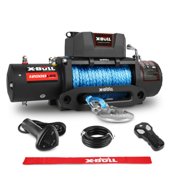 Fanno-Electric Winch 12000lbs 12V Synthetic Rope Wireless Remote Control for 4WD 4X4