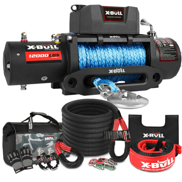 Fanno-Recovery Kit with Kinetic Rope and 12000lbs Electric Winch for Offroad Vehicles