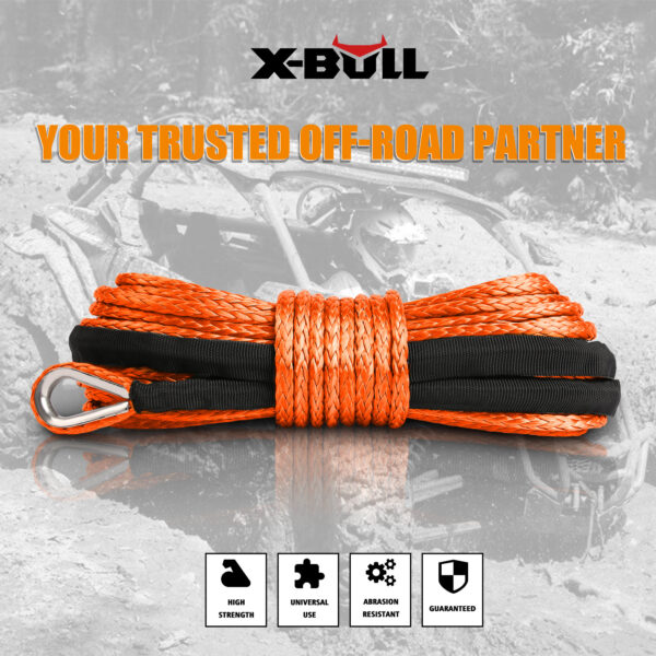 Fanno-Synthetic Winch Rope 5.5mm x 13m Heavy-Duty Nylon for Off Road Vehicle Recovery