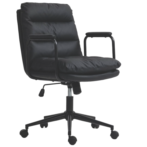 Fanno-Ergonomic Faux Leather Office Chair with Adjustable Height and Swivel Seat