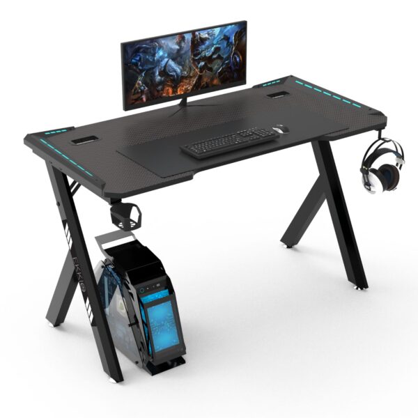 Fanno-RGB Gaming Desk Y Shape Black 100cm Compact Ergonomic Design with Accessories