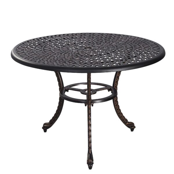 Fanno-Cast Aluminium Dining Table in Bronze for Patio Balcony Garden Setting