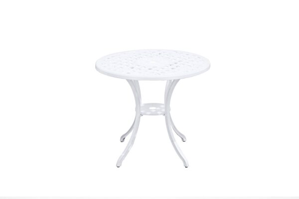 Fanno-Aluminium Table White Modern Design Durable Indoor Outdoor 79x79x69 9.6kg