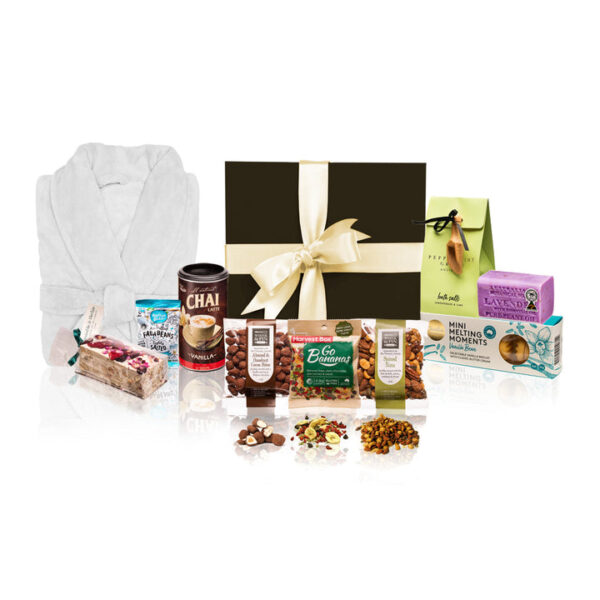 Fanno-Premium Pamper Pack Gift Hamper with Bathrobe Bath Salts Soap and Treats