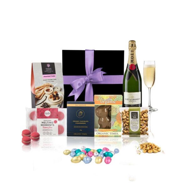 Fanno-Easter Champagne Gift Hamper with Moet Chocolate Bunny and Sweet Treats