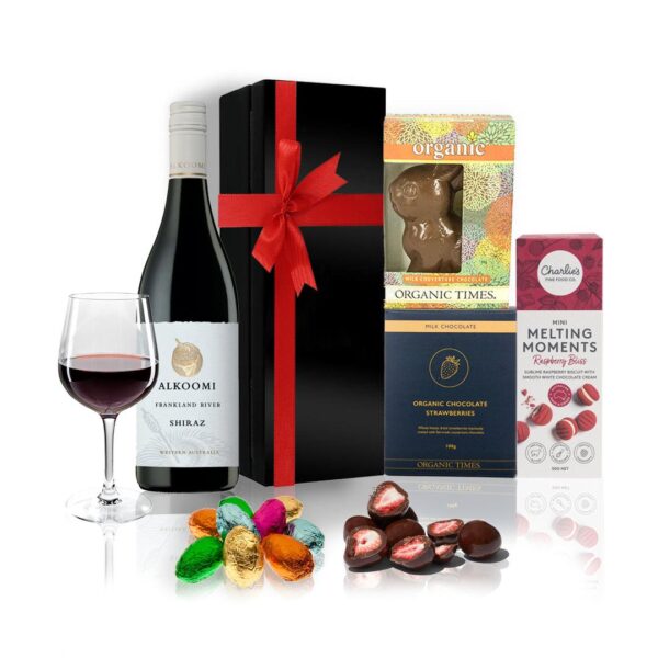 Fanno-Easter Wine Gift Hamper with Chocolate Strawberries and Easter Bunny Treats