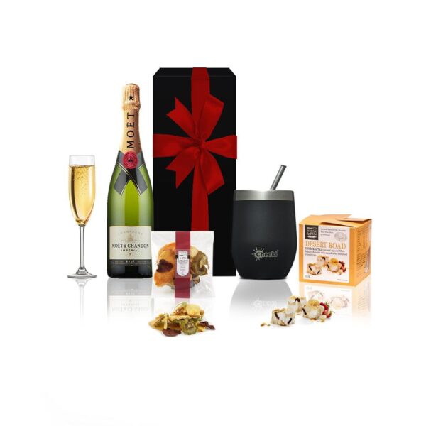 Fanno-Premium Moet Celebration Hamper with Champagne Wine Tumbler and Treats