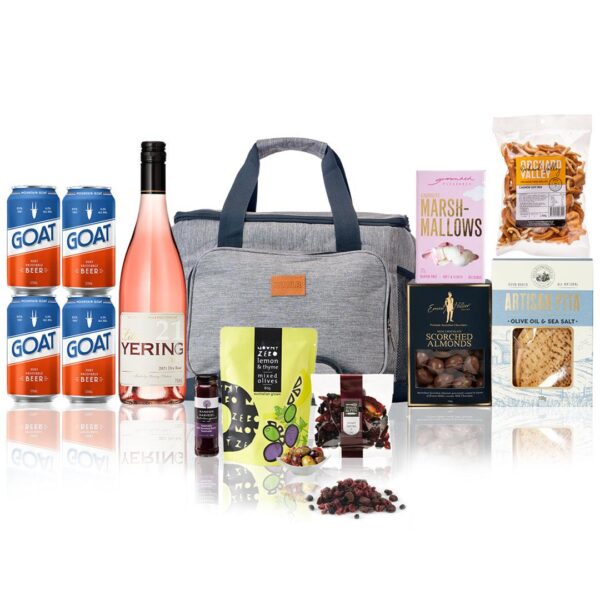 Fanno-Picnic Cooler Bag Gift Hamper with Chocolates Snacks Wine and Beer for Outdoor Fun