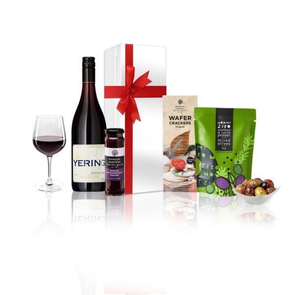 Fanno-Gourmet Treats Hamper with Pinot Noir Olives Crackers and Tapenade Gift Box