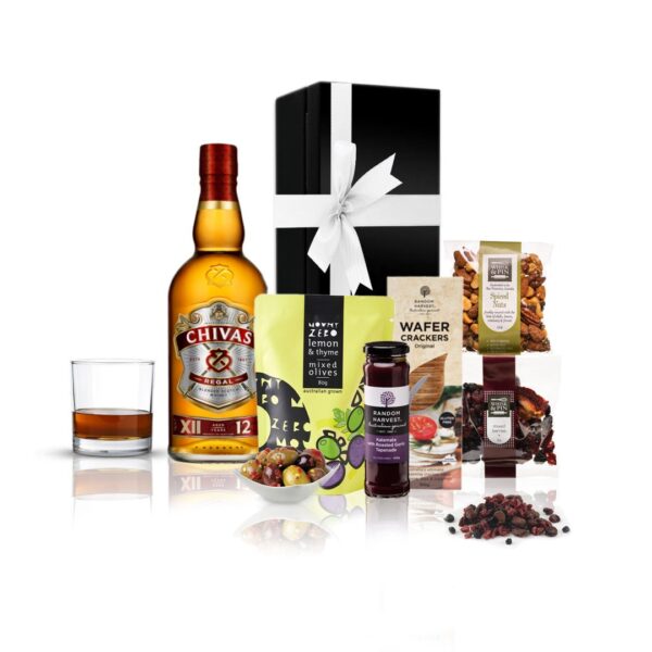 Fanno-Whisky and Antipasto Gift Hamper with Chivas Regal Olives Nuts and Berries