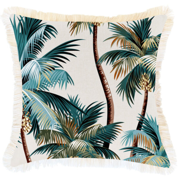 Fanno-Cushion Cover Decorative Indoor Tropical Resort Soft Fringe 45cm x 45cm