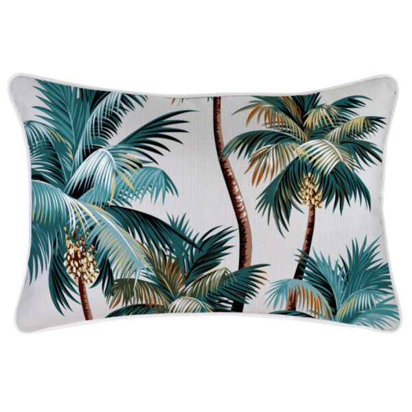 Fanno-Decorative Cushion Cover with Piping Palm Trees for Indoor Outdoor Use 35cm x 50cm