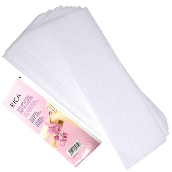 Fanno-Non Woven Wax Strips 100 Pack 70gsm Disposable Pre Cut for Hair Removal Waxing