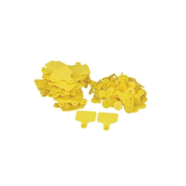 Fanno-Small Yellow Cattle Ear Tags 100 Pack Blank Tags for Sheep Pig Livestock Management