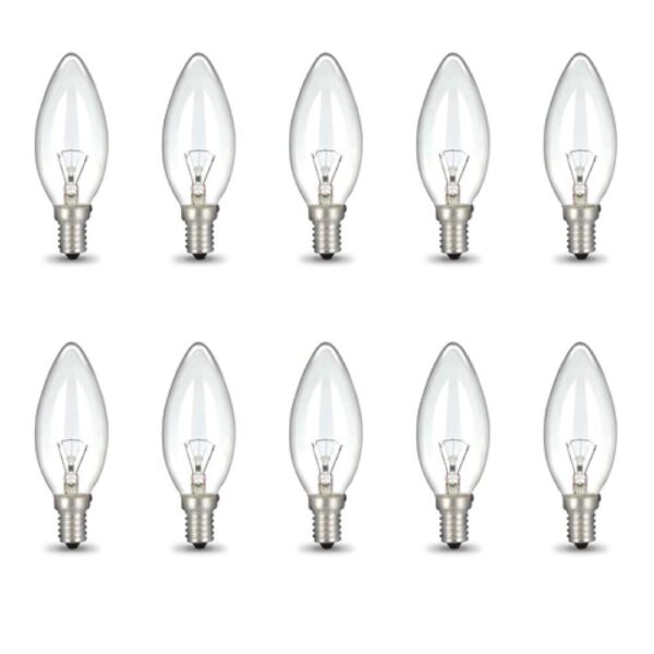 Fanno-C35 E14 40W 220V Clear Light Bulbs Pack of 10 for Himalayan Salt Lamp Replacement