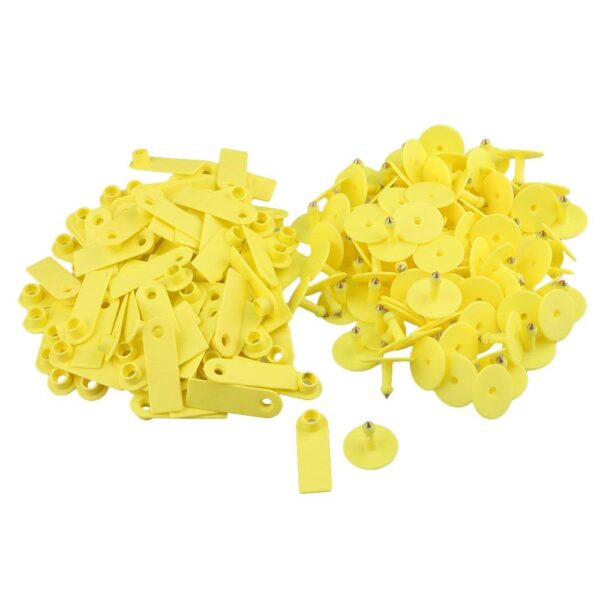 Fanno-Mini Yellow Cattle Ear Tags 100 Pack Blank Livestock Tags for Sheep Goat Pig