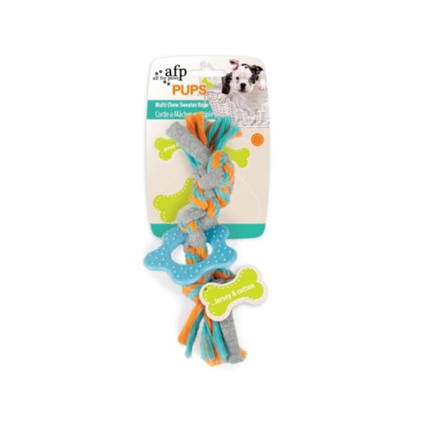 Fanno-Puppy Multi Chew Rope Ring Toy for Dogs Knotted Braided Cotton Teething Play