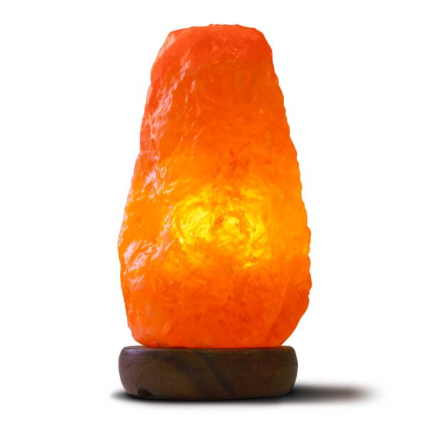 Fanno-Natural Himalayan Pink Salt Lamp 1-2kg with Wooden Base and Light Bulb