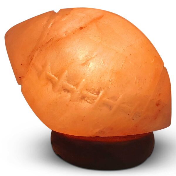 Fanno-Rugby Ball Shape Himalayan Pink Salt Lamp with Light Bulb and Wooden Base