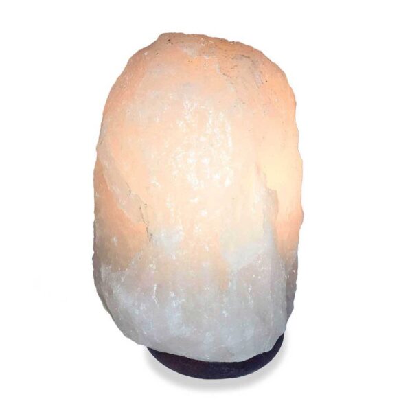 Fanno-Natural Himalayan White Salt Lamp 3-5kg Unique Crystal Rock Light with Wooden Base