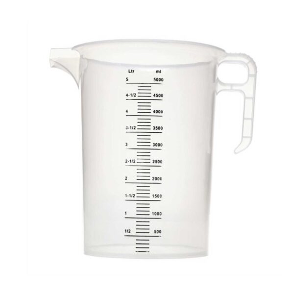 Fanno-5L Measuring Jug Heavy Duty Clear Plastic Food Grade BPA Chemical Resistant