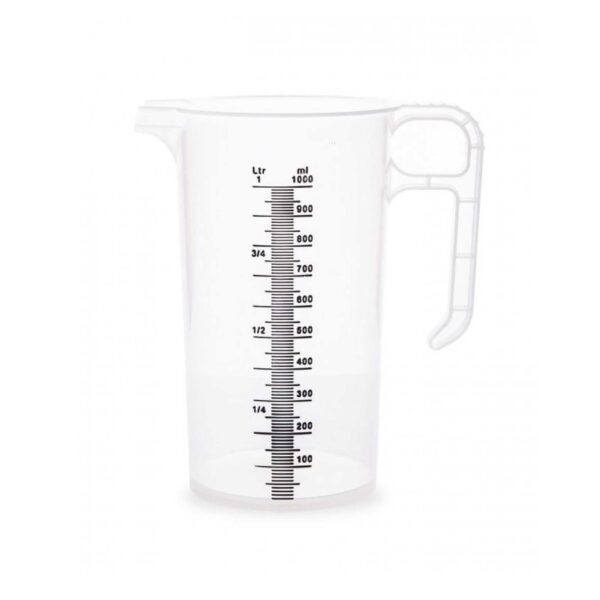 Fanno-1L Measuring Jug Heavy Duty Clear Plastic Food Grade Polypropylene BPA Safe Grip