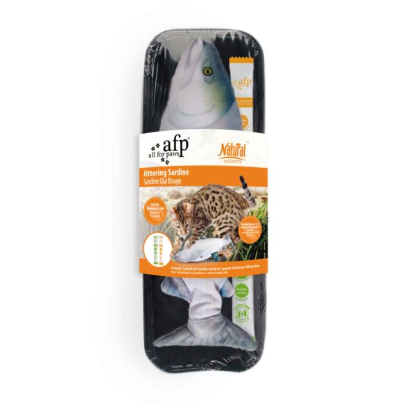 Fanno-Jittering Sardine Cat Toy with Catnip and Silvervine USB Rechargeable Interactive Fun