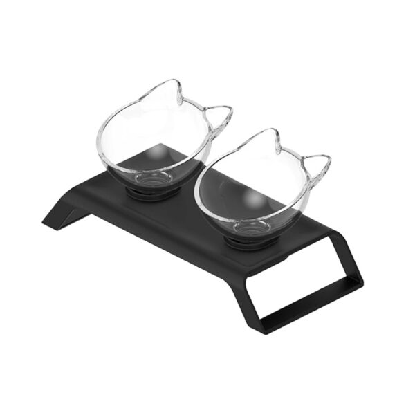 Fanno-Double Cat Bowl Stand with 2x200ml Bowls for Elevated Feeding Station