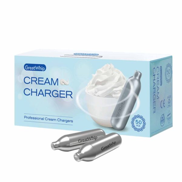 Fanno-Cream Chargers 50 Pack Compatible with 8g Whipped Cream Dispensers Food Grade NO2