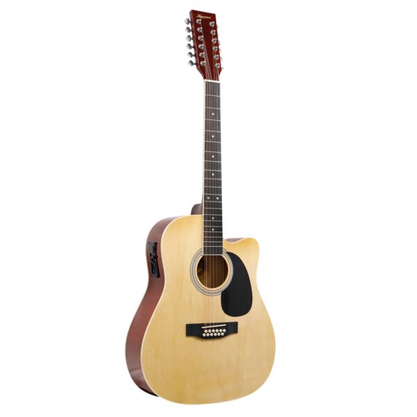 Fanno-12-String Acoustic Guitar with EQ High Gloss Finish Bag Strap Picks Capo