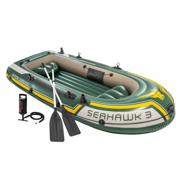 Fanno-Inflatable Boat Set for 3 Persons with Pump Oars and Repair Kit for Aquatic Adventures