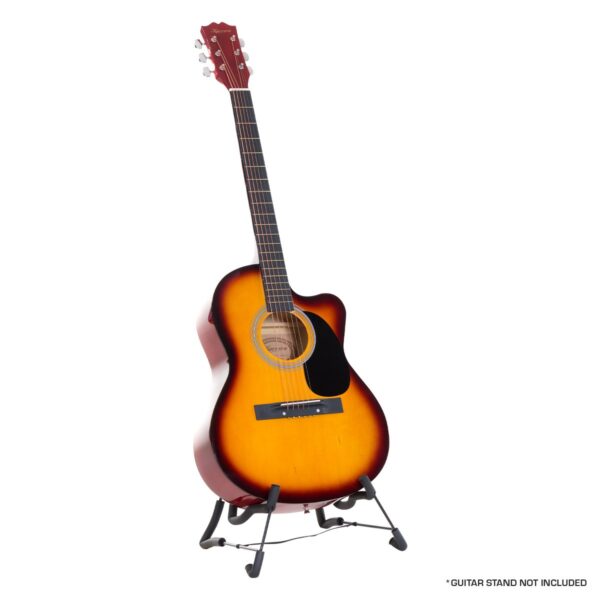 Fanno-40 Inch Acoustic Guitar Cutaway Natural Wood with Bonus Accessories and Carry Bag