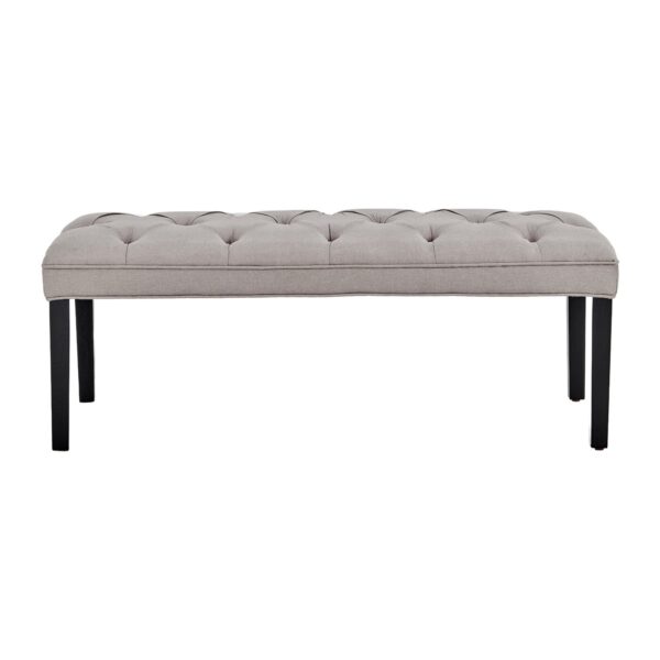 Fanno-Upholstered Bench with Button-Tufted Design and Solid Wood Legs for Home Decor