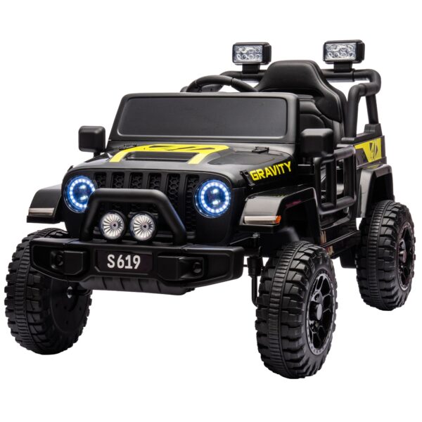 Fanno-Kids Electric Ride On Car with Remote Control LED Lights Bluetooth Music 12V