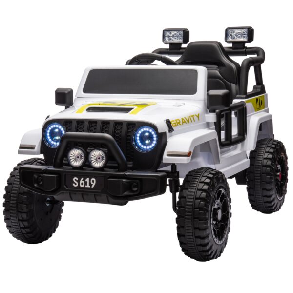 Fanno-Kids Electric Ride On Car with Remote Control LED Lights Bluetooth Music 12V