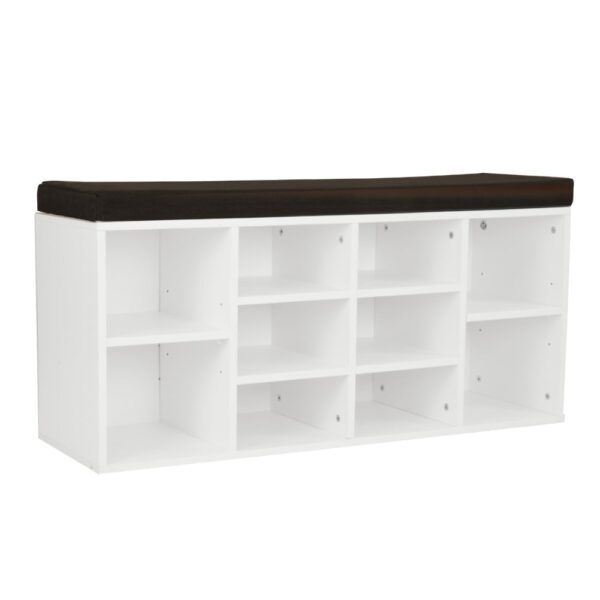 Fanno-Shoe Cabinet with Padded Bench Storage for 10 Pairs Modern Hallway Organizer