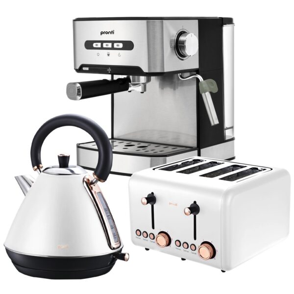 Fanno-Toaster Kettle Coffee Maker Bundle for Perfect Breakfast and Morning Brew