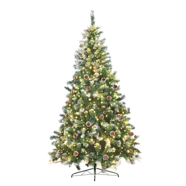 Fanno-1.5m Pre-Lit LED Christmas Tree with Pine Cones for Holiday Home Decor