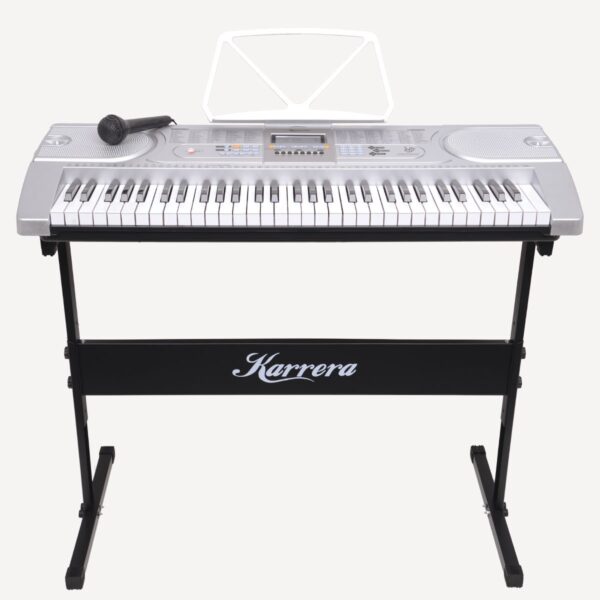 Fanno-61-Key Electronic Piano Keyboard with Stand and LCD Display for Beginners and Pros