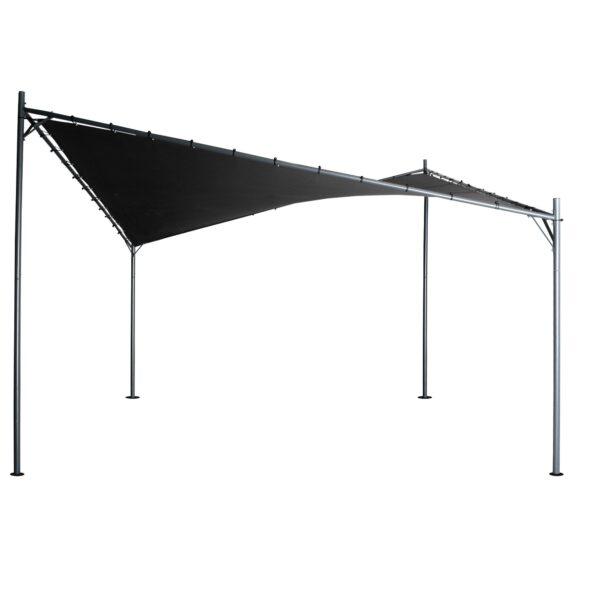 Fanno-Butterfly Gazebo 3x3m Steel Charcoal Shade UPF 50+ Outdoor Canopy Shelter