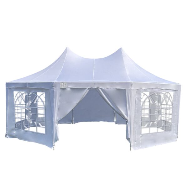 Fanno-Wedding Gazebo 6x4.5m Outdoor Marquee with Sidewalls for Events and Parties