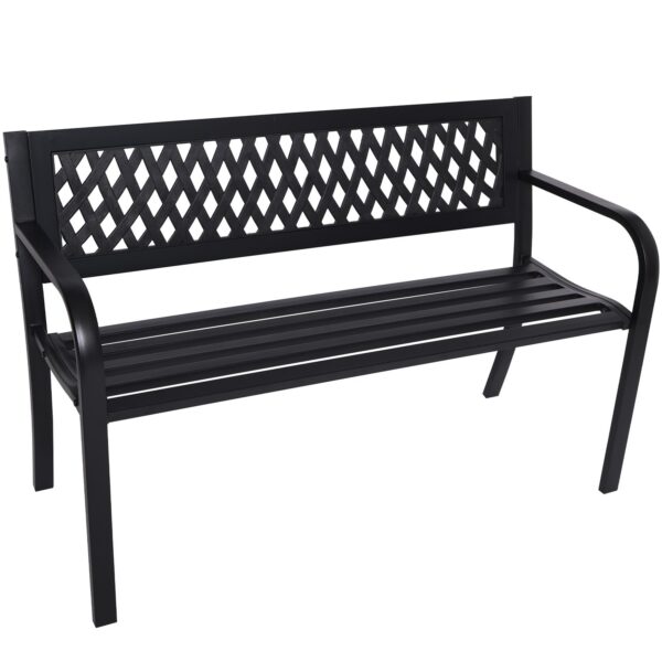 Fanno-Steel Garden Bench for Outdoor Patio and Garden Weather Resistant Seating