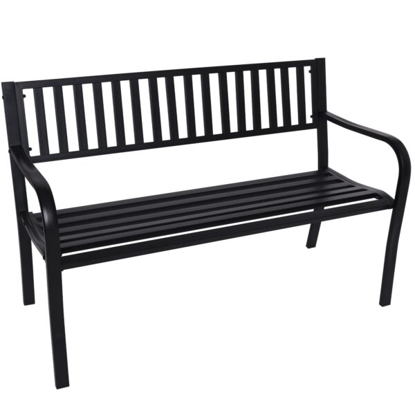 Fanno-Steel Garden Bench for Outdoor Patio and Balcony Weather Resistant Seating