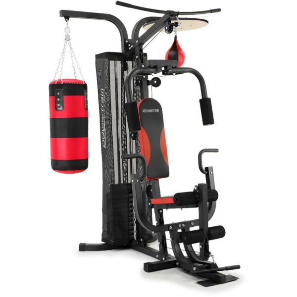 Fanno-Multi Station Home Gym with Punching Bag Speed Ball and 110lb Weight Stack