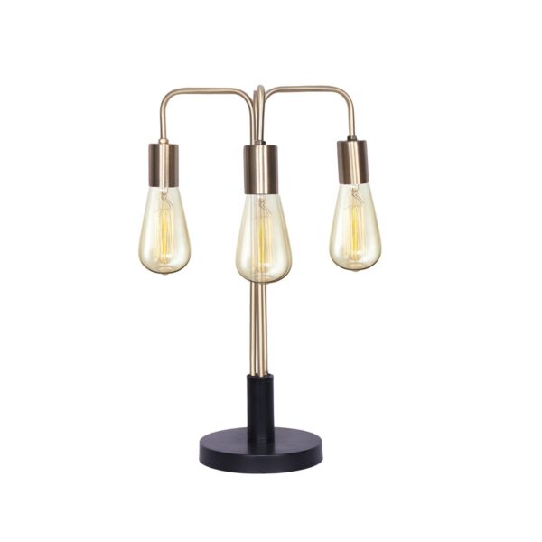 Fanno-Industrial Table Lamp with Exposed Bulbs for Modern Home and Office Decor